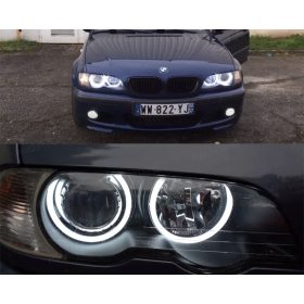   BMW E46 Halogén – SMD LED Angel Eyes szett, Opál búrás, Fehér