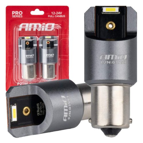 AMIO P21W LED FULLCANBUS PRO BA15S 2x1860SMD  SMD FEHÉR 12/24V PÁRBAN