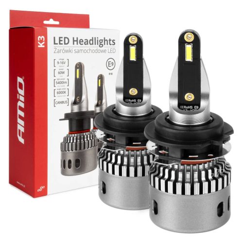 AMIO LED FÉNYSZÓRÓ H7-1 12V 6000K CANBUS(INTEGRÁLT ADAPTERREL)