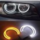 BMW E36 / E39 / E38 / E46 (Xenon) – SMD LED Angel Eyes szett, Opál búrás, Fehér + Sárga (Index funkcióval)