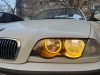 BMW E46 Halogén – SMD LED Angel Eyes szett, Opál búrás, Fehér + Sárga (Index funkcióval)